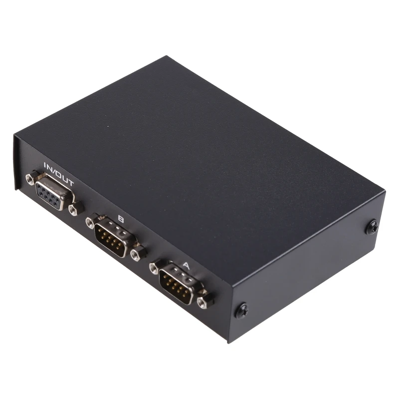 RS232 Manual DB9 Pin Serial 2 Inputs 1 Output Box Metal Housing