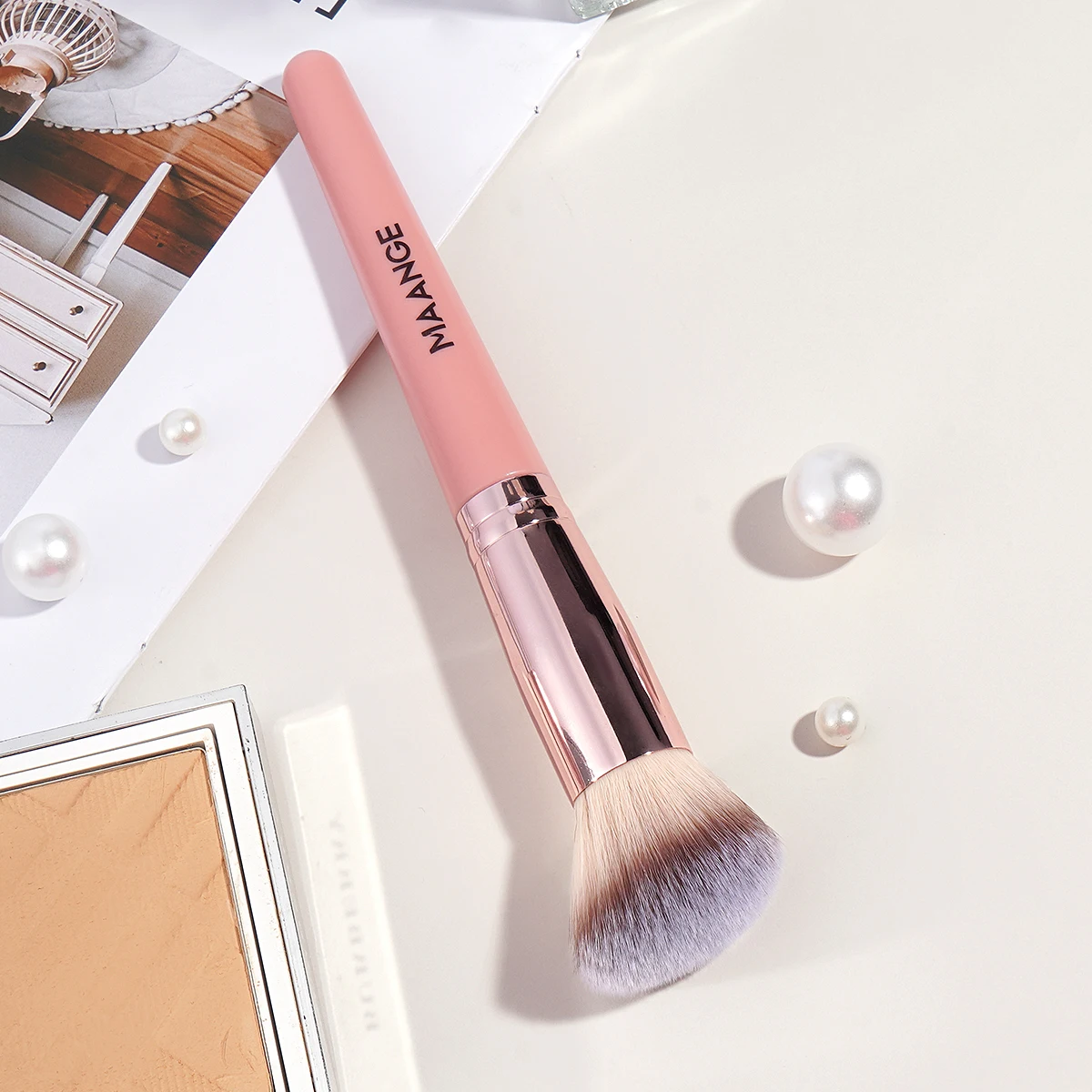 MAANGE-Pincéis de maquiagem angular, cabelo sintético premium, contorno facial, pó bronzeador, lustrando, amigo da pele, ferramentas de maquiagem