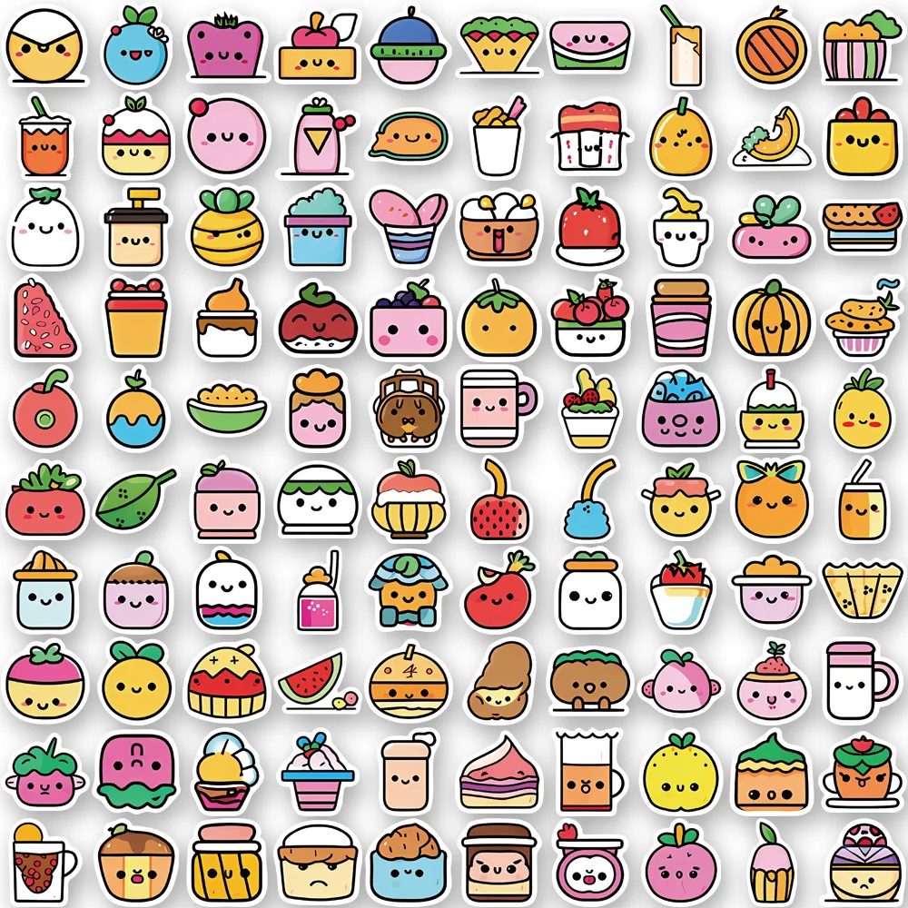 10/100PCS Kawaii Candy Ice Cream Food Cartoon Stickers DIY Bike Skateboard Fridge Guitar Laptop Luggage Funny Kid Sticker Gift