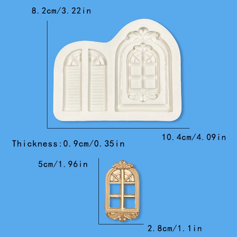 Home door and window decoration silicone mold European door window creative decoration DIY chocolate candy mold