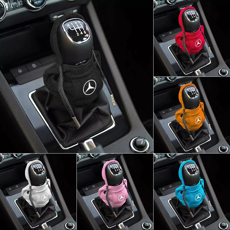 Hoodie Car Gear Car Shift Lever Cover Universal Car Gear Shift Knob Decal For Mercedes Benz AMG W211 W203 W210 W124 AMG W202