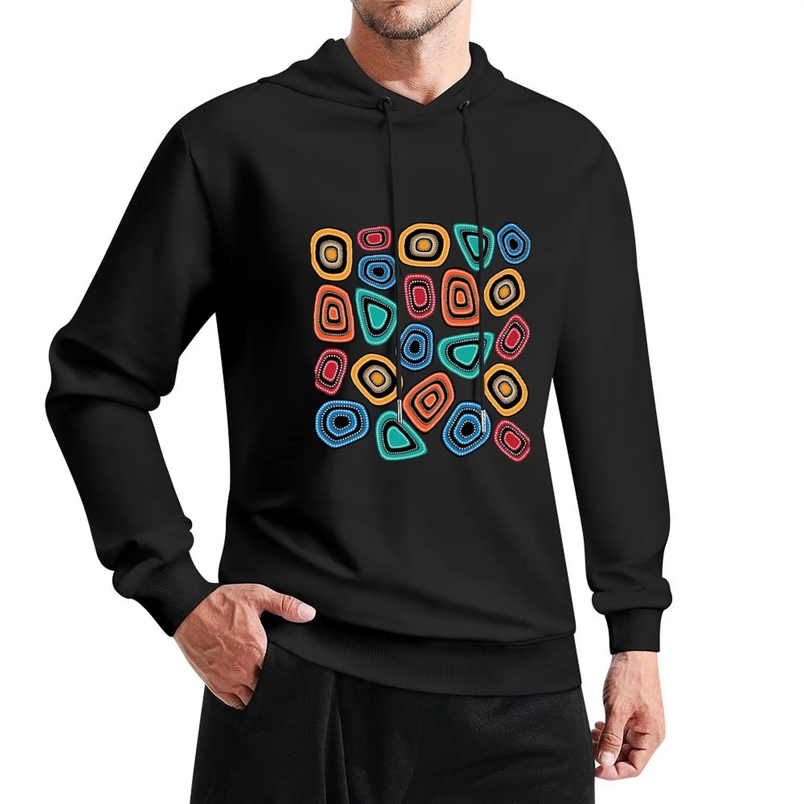 

Aboriginal Art Work Pullover Hoodie autumn clothes clothes for men men wear big size hoodie