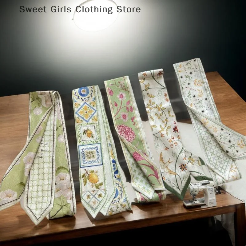 

Trendy Long-Length Scarf for Women, Versatile Ribbon Scarf, Cute Hair Bands with Flower Figures, Superior Hair Adornment Gift