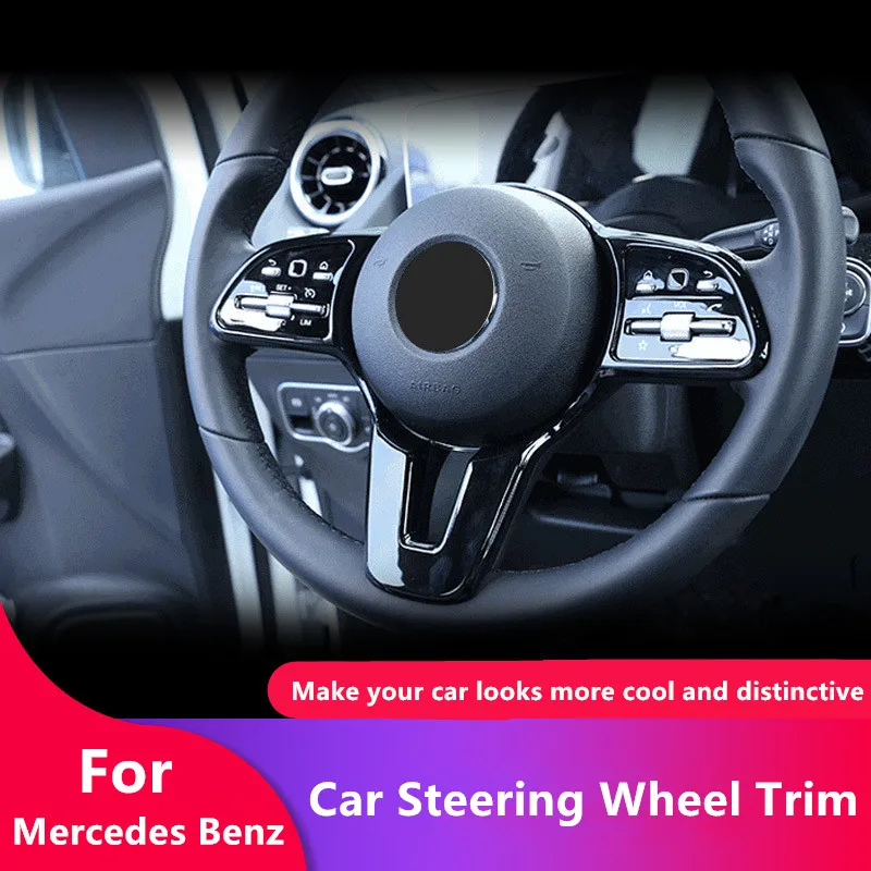 Car Steering Wheel Cover Decor Trim Sticker Accessories For Mercedes Benz A B C E G CLA GLB Class W177 W247 W205 W213 C118 W118 view 2