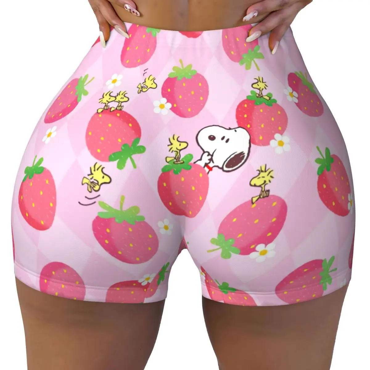 

Пользовательские милые шорты для йоги с изображением комиксов и собаки Snoopys, шорты для бега и волейбола, женские шорты для спортзала с изображением бигля