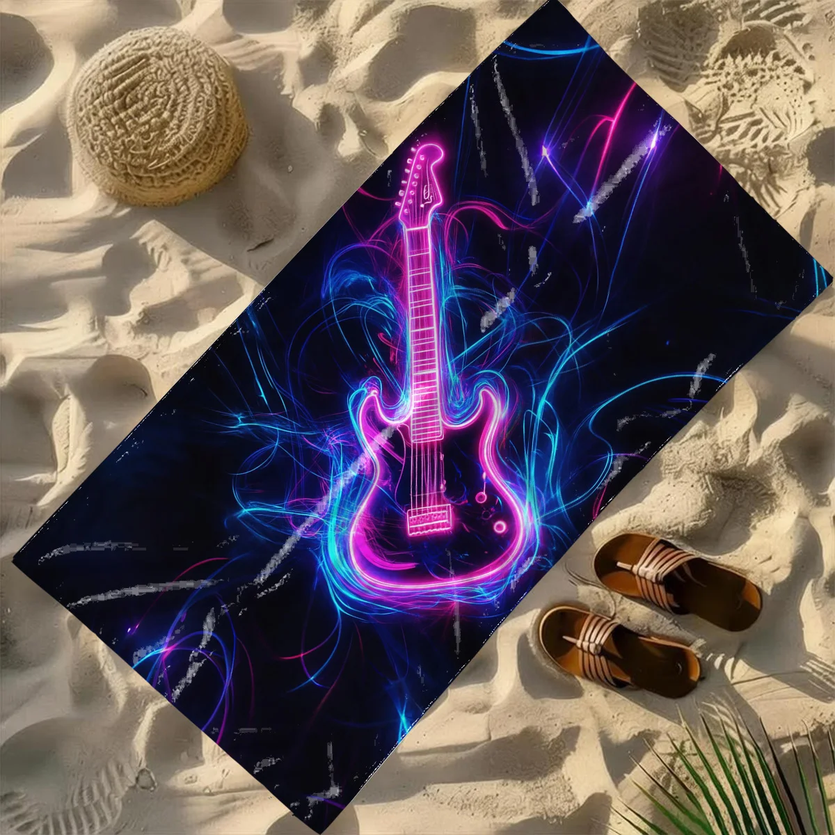 

1pc Music Guitar Towel-Oversized, Absorbent Microfiber, Quick Dry, Ideal for Travel, Swimming, Surfing Bath Towel