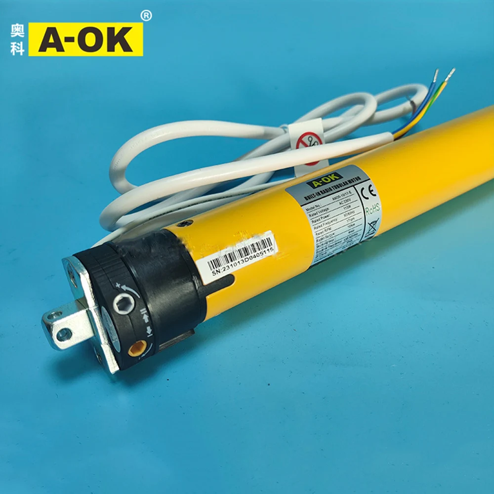 A-OK AM35 10/17 230V/120V Rolling Tubular Motor,RF433 Remote, for 40/45mm/47mm/50mm Tube,for Rolling Blinds