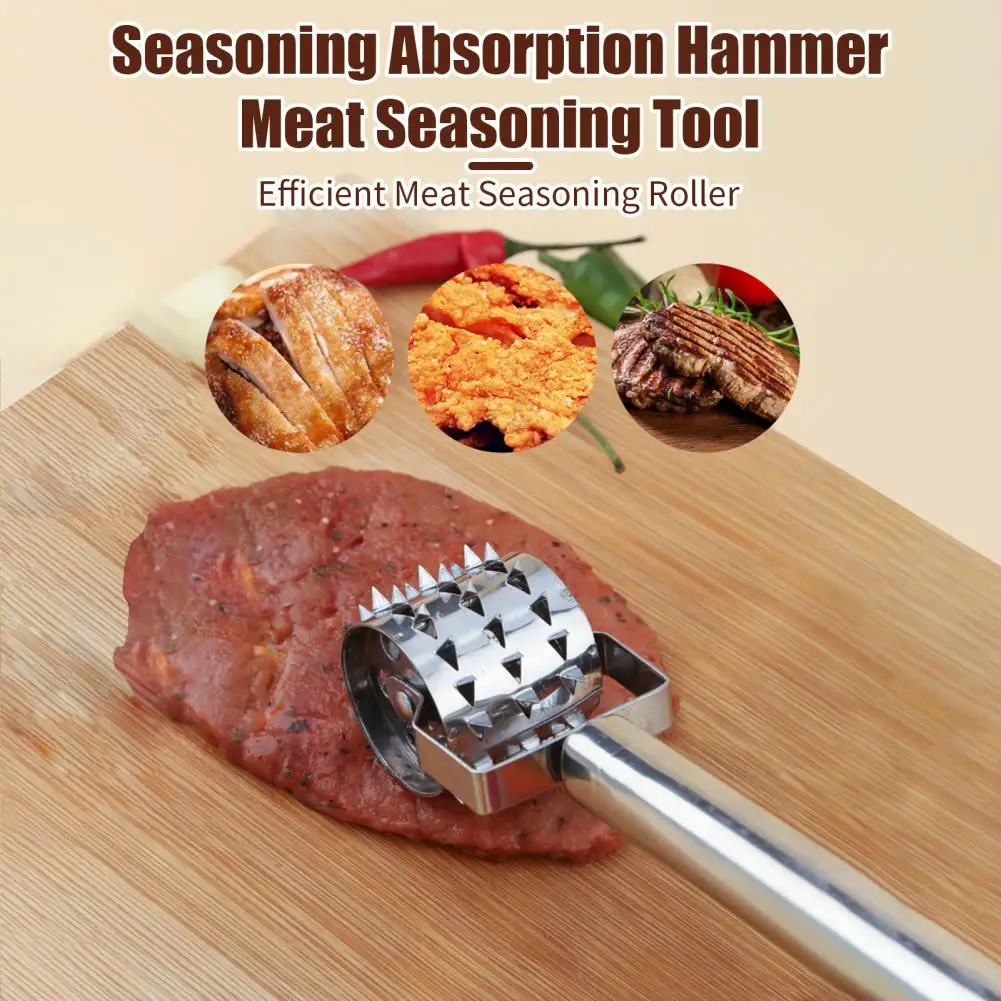 Meat Tenderizer Roller Rolling Hammer Stainless Steel Blade Rotating Handle Kitchen Tool For Steak Chicken Pork Beef 롤러 연화기