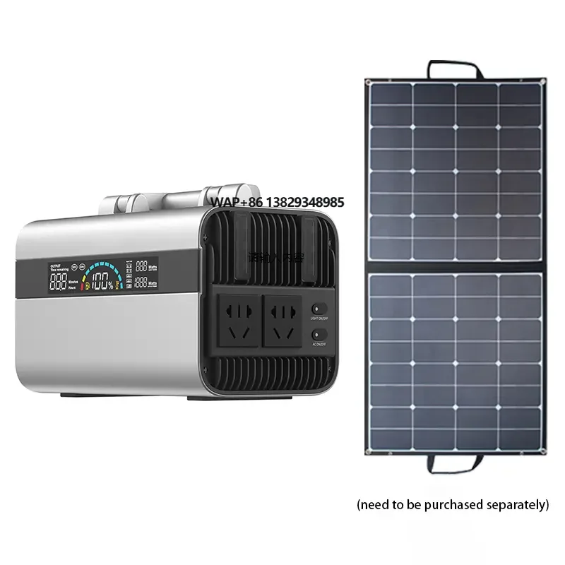 Solar Generator Power Station 600 Watts Pure Sine Wave Outdoor Use Emergency Portable Outdoor Power Station Mini Solar Generator