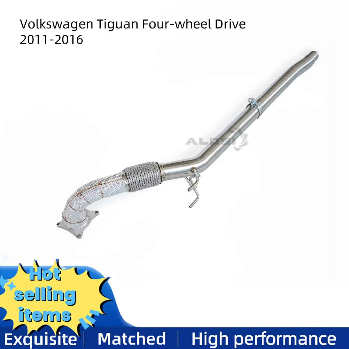 High flow Downpipe Exhaust for Volkswagen Tiguan Four-wheel Drive 2011-2016 Exhaust pipe catalytic converter with heat shield