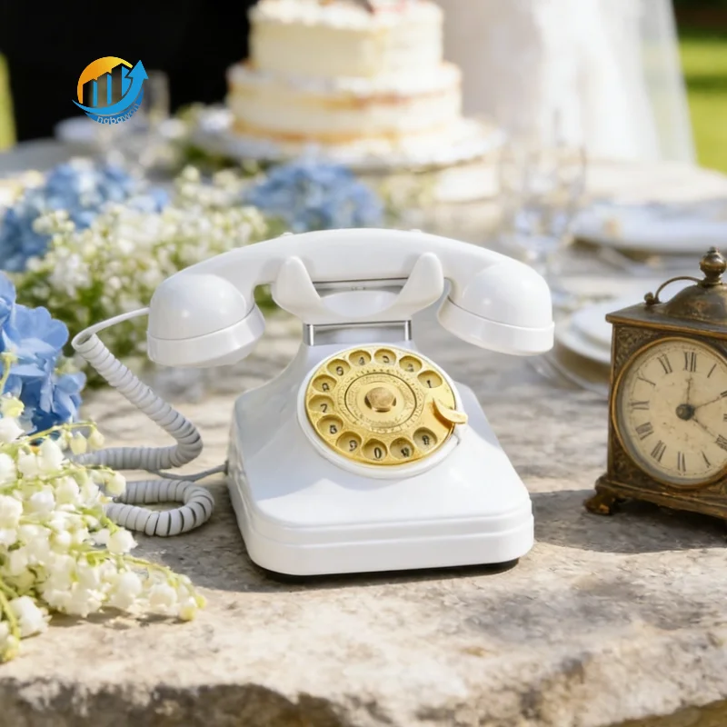 

Customized Retro Phone Audio Guestbook Phone with Voice Message for Weddings and Parties Customized Corded Telephone