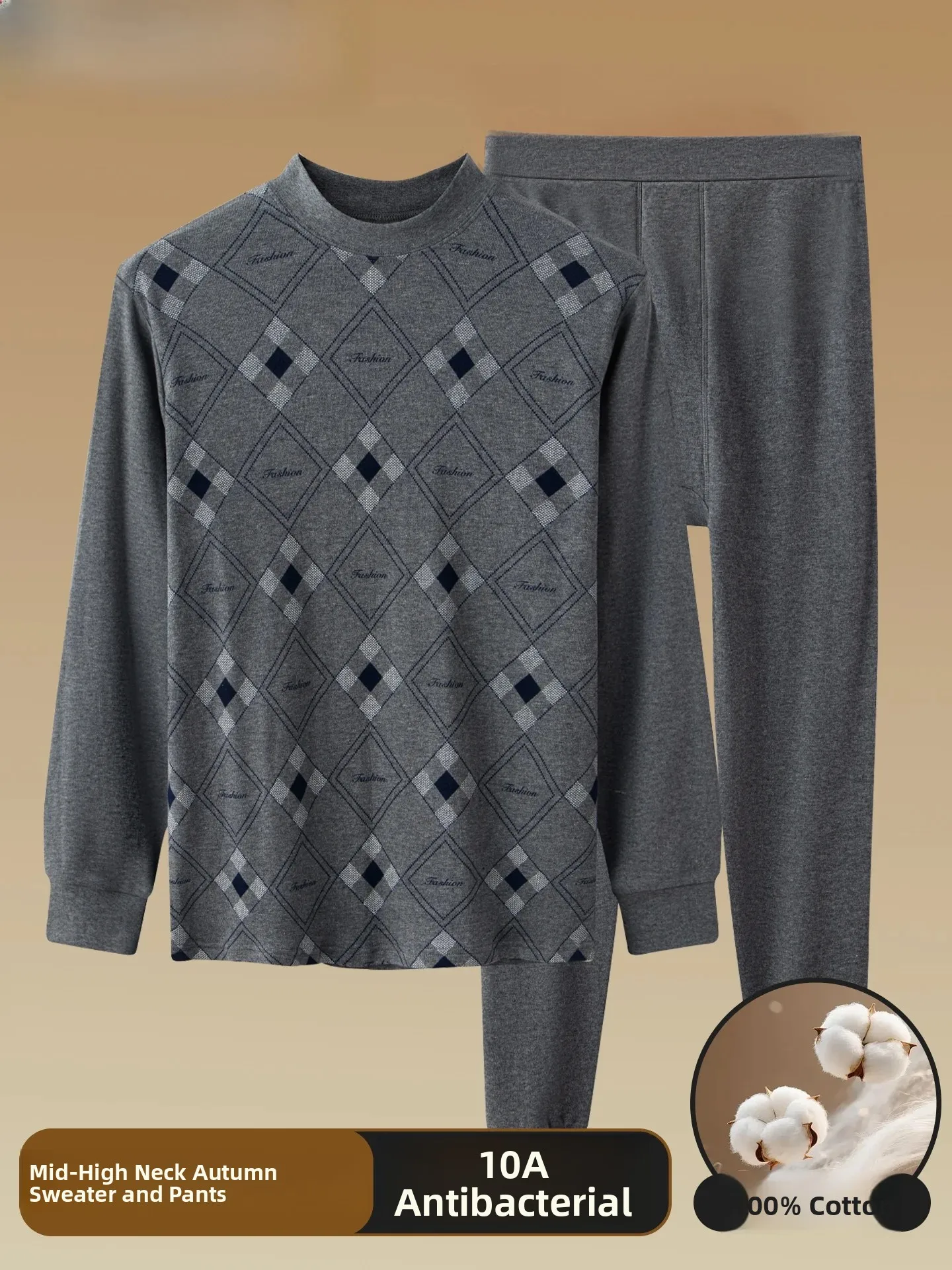 hengyuanxiang-men's-mid-aged-and-elderly-cotton-thermal-underwear-set-thin-pure-cotton-warmth-full-cotton-sweater-liner
