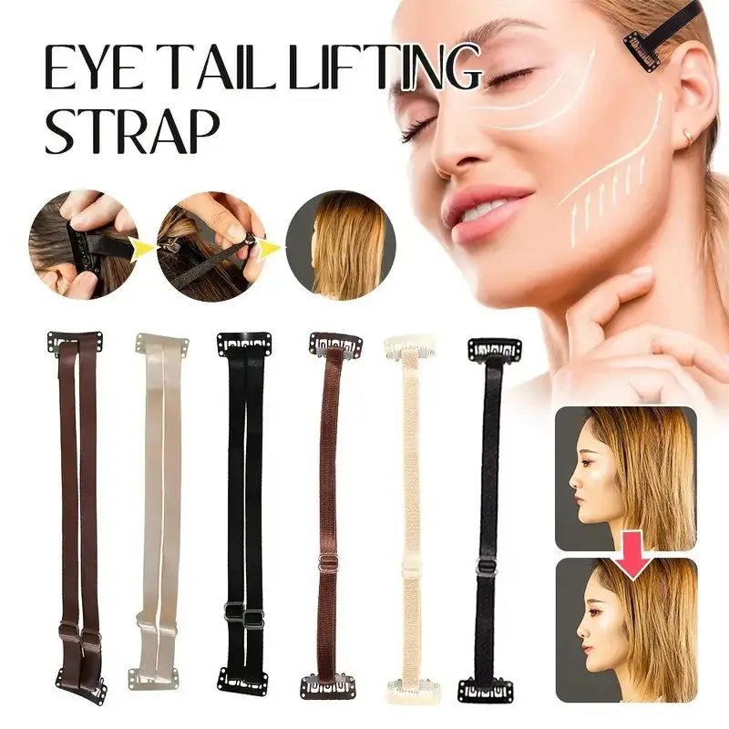 قطعتان من أربطة الشعر الفورية لشد الوجه مع مشابك - أشرطة تمدد غير مرئية لرفع جهد - محسن تجميل مضاد للانزلاق #3