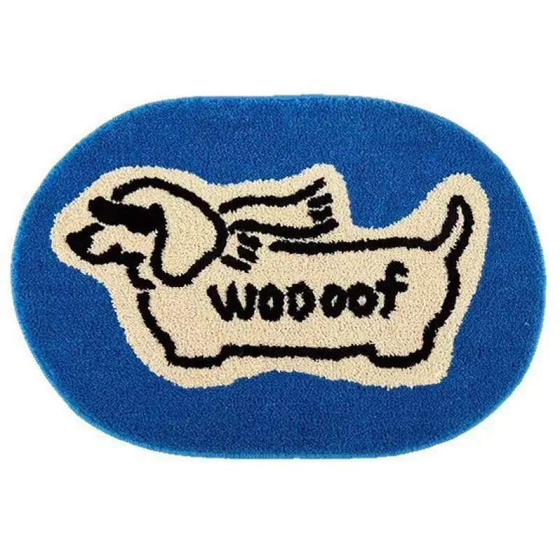 VIKAMA Modern Cartoon Dog Non-Slip Soft Rug Washable Indoor Decor Carpet For Bedroom Living Room