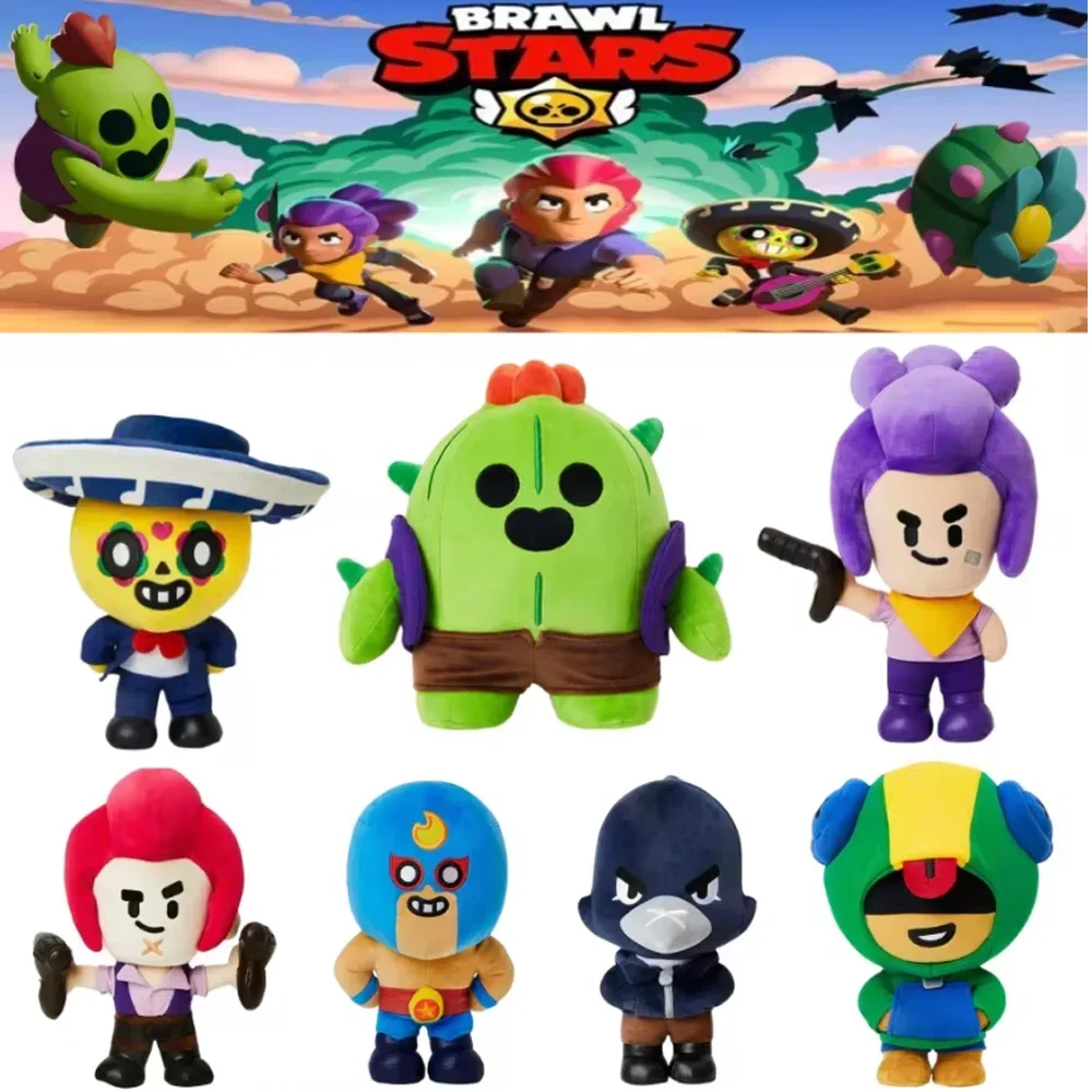 Brawls Stars peluche Spike Leon Shelly Poco Clot Toy Pillow Dolls Stuff personaggi del gioco per i regali di compleanno dei bambini