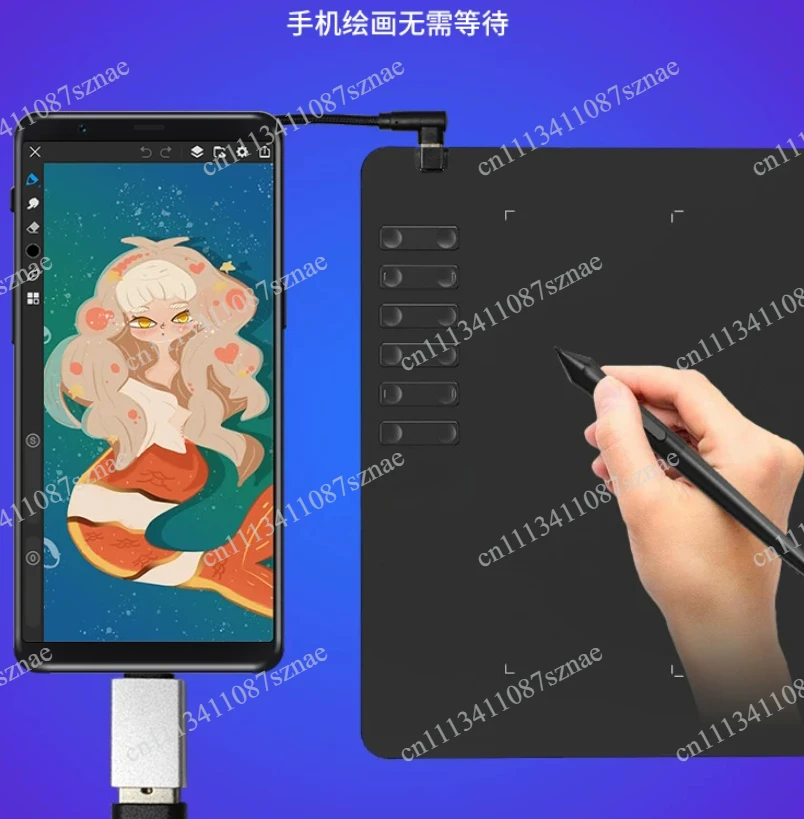 T1161 Graphics Drawing Tablet Ultra-thin Stylus 8 Pen Nibs Art Creation Sketch 8192 Levels Pressure Battery-free Custom