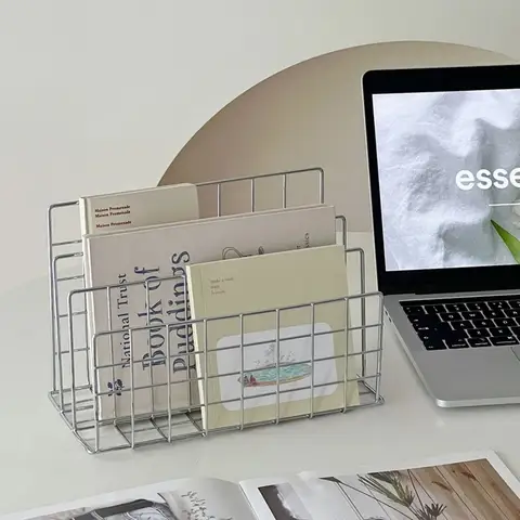 Ins 데스크톱 스토리지 랙 정리함, 미니멀리스트 다리미 테이블, 금속 정리 랙, 책장 책상, 다기능 스토리지 랙