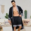 Ensemble pyjama long pour homme, peignoir style baroque, short kimono, vêtements de nuit printemps-été, vêtements d'intérieur en satin