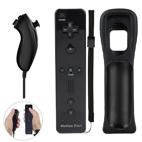 Mando a distancia inalámbrico 2 en 1 Compatible con Nintendo Wii/Wii U con Motion Plus Bluetooth Gamepad Controle para Wii Nunchu