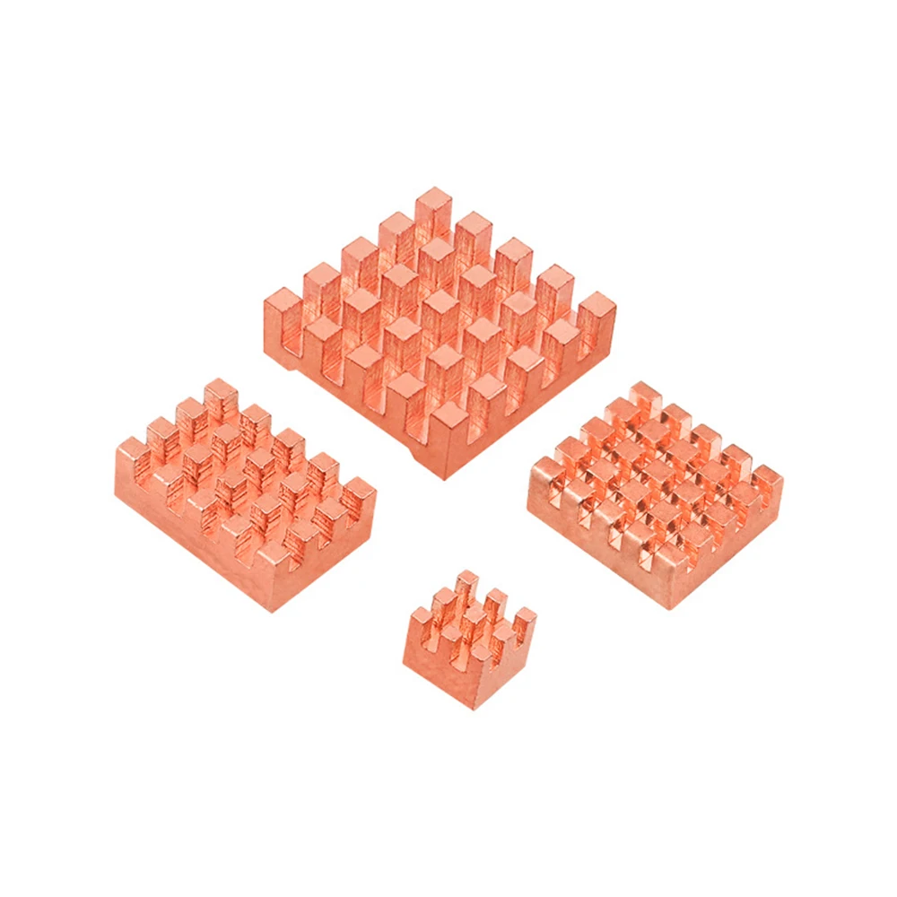 Kit Pendingin Raspberry Pi 5 Pendingin Tembaga Murni Set Pendingin CPU 4-Piece Untuk Raspberry Pi 5 Dengan Perekat Teraplikasikan