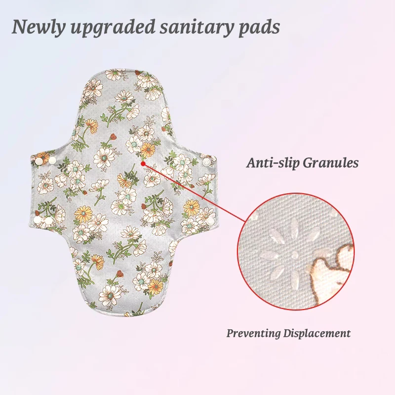 BIAI 3PCS Anti-slip Graphene Sanitary Pads Reusable Sanitary Napkin Washable Sanitary Pad Breathable Nursing Pad Different Size