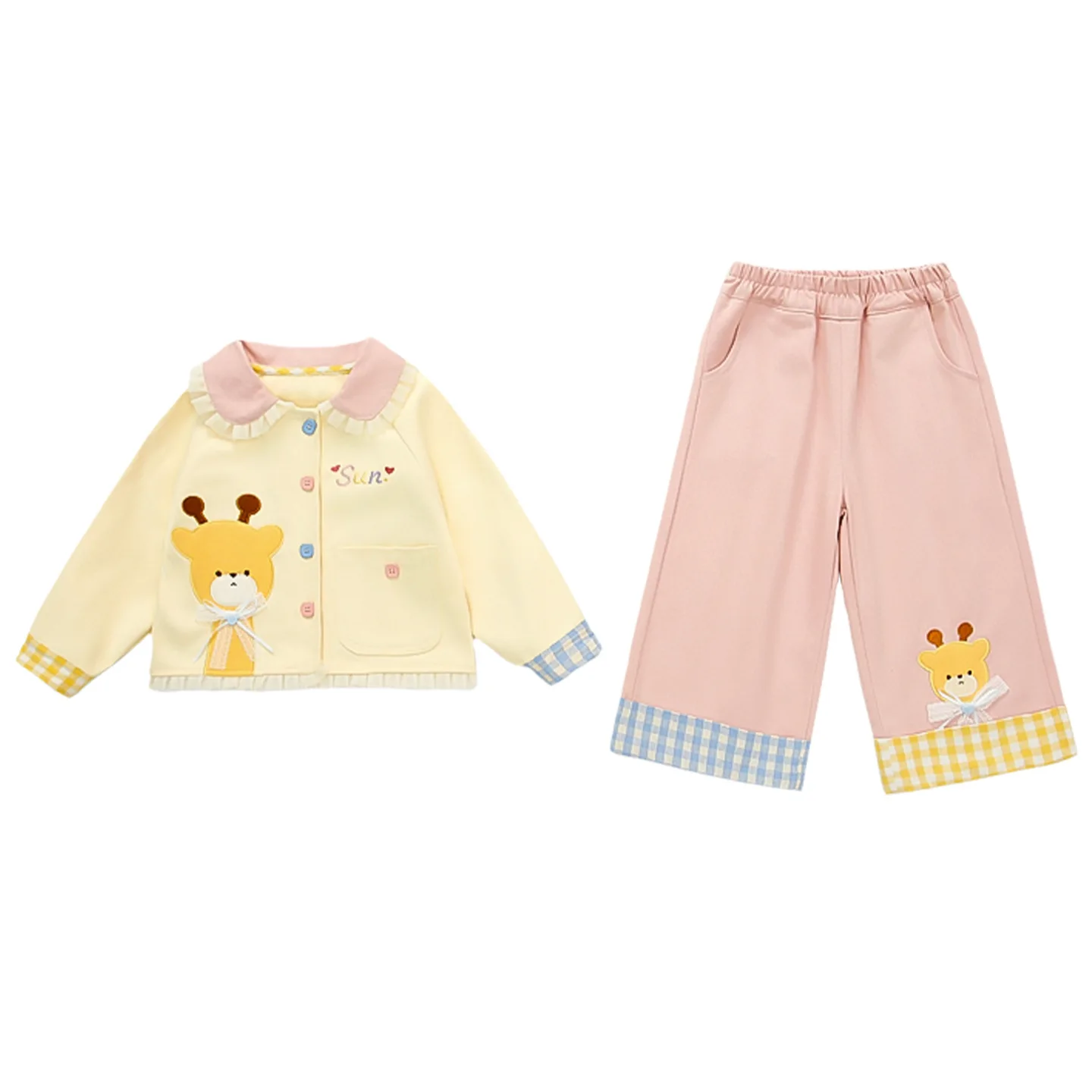 Girls Set 2026 New Children Cartoon Spring and Autumn Baby Girl Korean Fashion Little Girl Two Piece Set 2