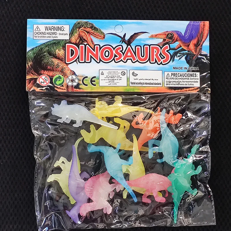 Mini figurines de dinosaures qui brillent dans la nuit, 12 pièces, petits jouets lumineux, cadeaux de fête d'anniversaire, bas de bourrage, prix de classe pour enfants
