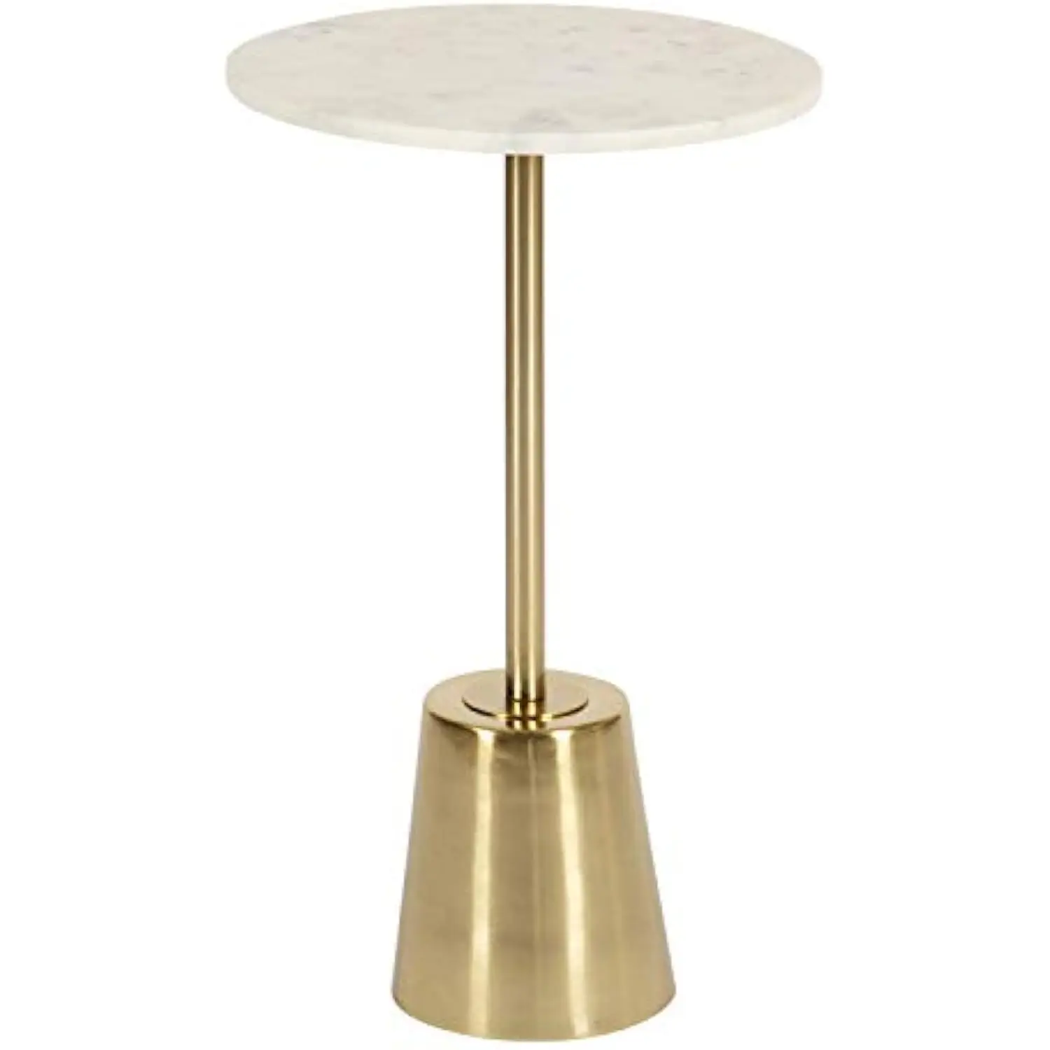 

Tira Modern Marble Side Table, 14 X 14 X 24, Gold, Small Pedestal Table for Decorative Display