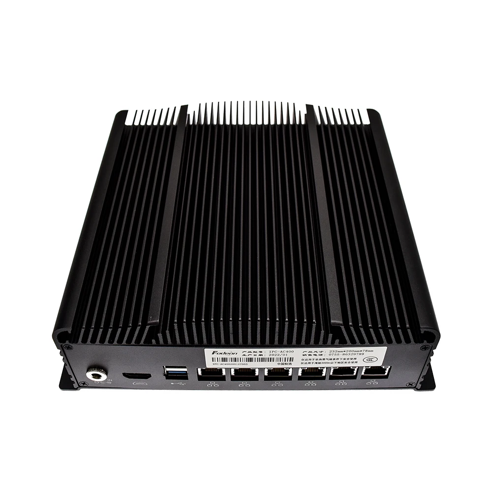 12th Generation Tiger Lake Processor Fanless Industrial PC 6 USB 4 Display Port 4COM Monitor Mini Motherboard