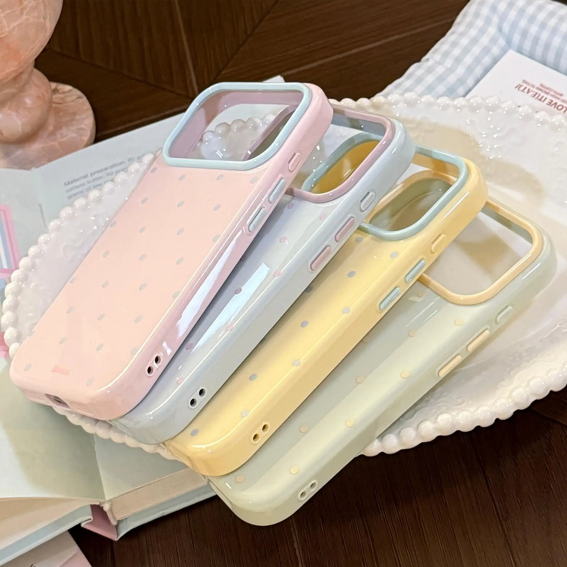 Koreanische Polka Dots INS Handyhülle für Samsung Galaxy A07 A06 A16 4G A17 S25 S26 Ultra S24 S23 Plus A55 A56 A57 A36 A37 5G Cover – Detail 10