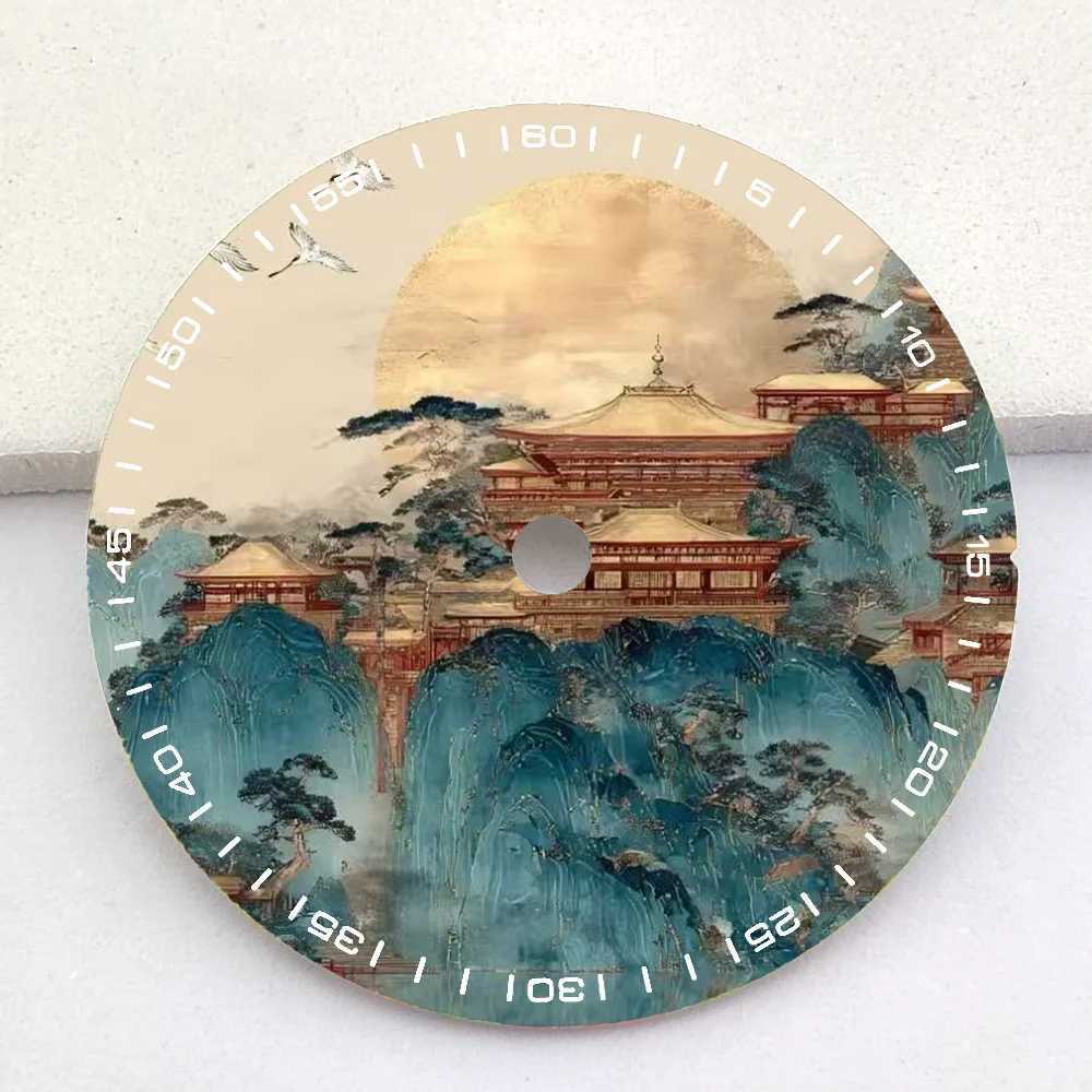 NH35 dial retro oil painting dial silk screen dial watch parts replacement accessories luxury men's watch dial customized dial