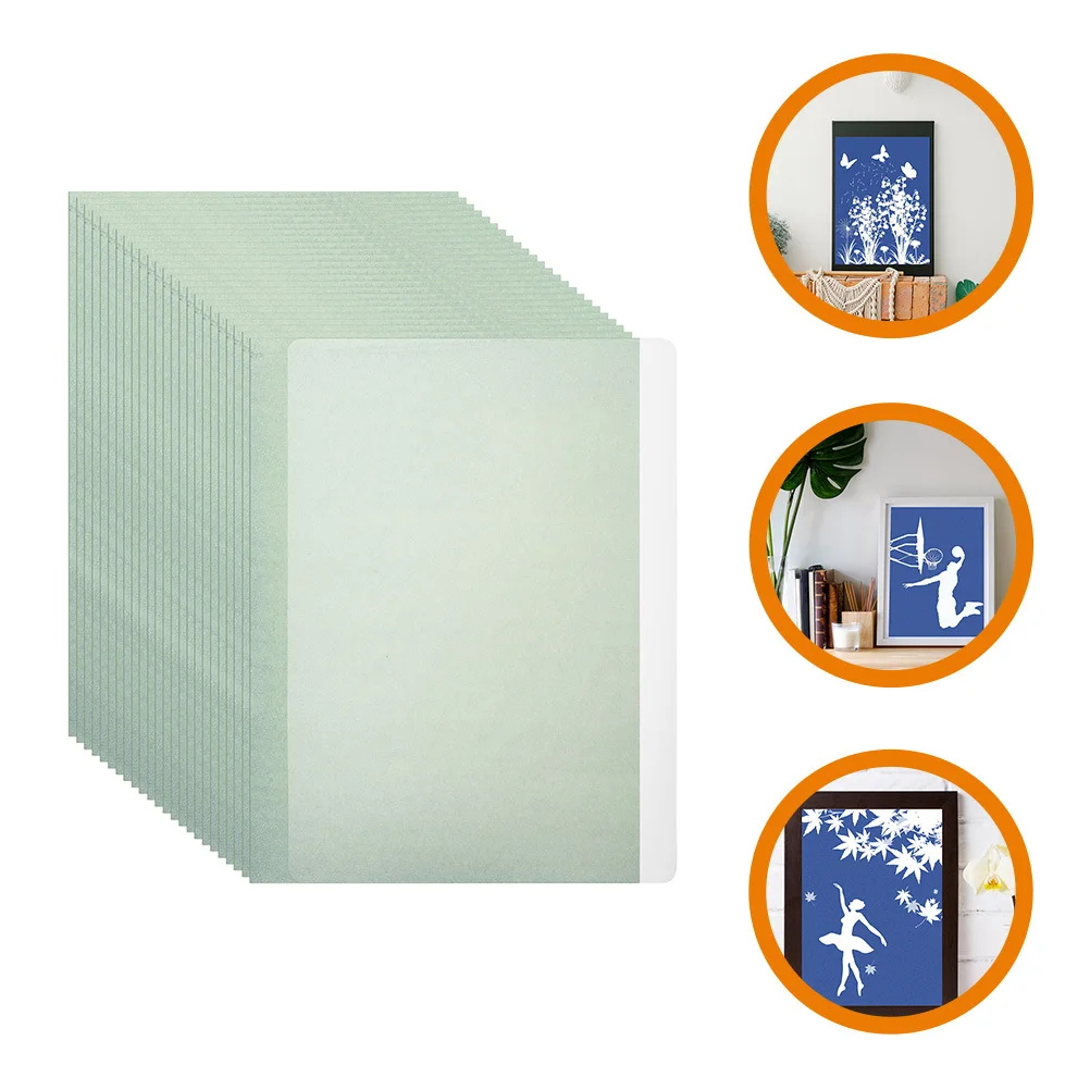 1Set Cyanotype Paper A5 Sun Print DIY Material Safe Natural Fiber PVC Crafts Making Cyanotype Paper DIY Papers