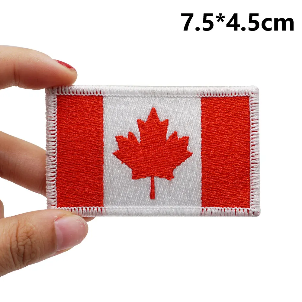 Canadian flag Tactical Embroidery Patches with Hook and Loop Backing for Backpacks Clothing military Accessories