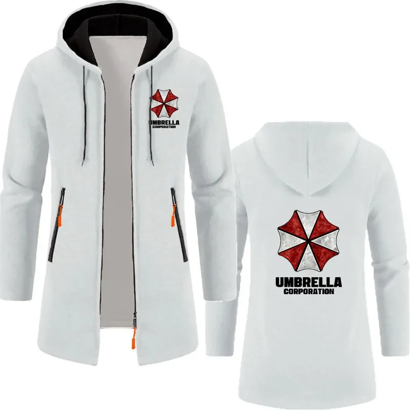 Umbrella company Men's long Hoodies Spring And Autumn Solid Color Zipper Pullover Comfort Harajuku Top Sweatshirts