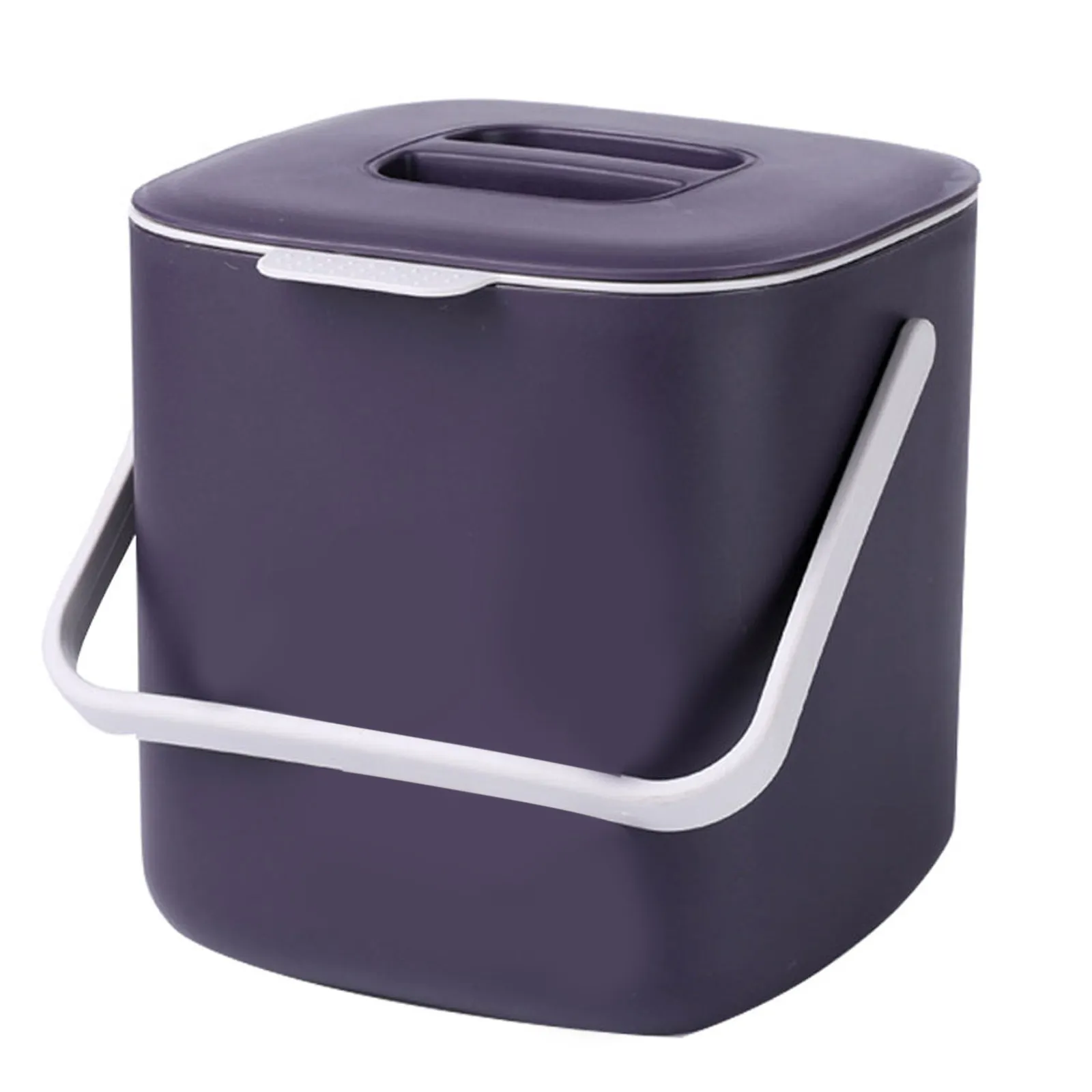 1Pcs Plastic Garbage Container Portable Covered Trash Bin for Kitchen Living Room Study Room Waste Storage and Recycling
