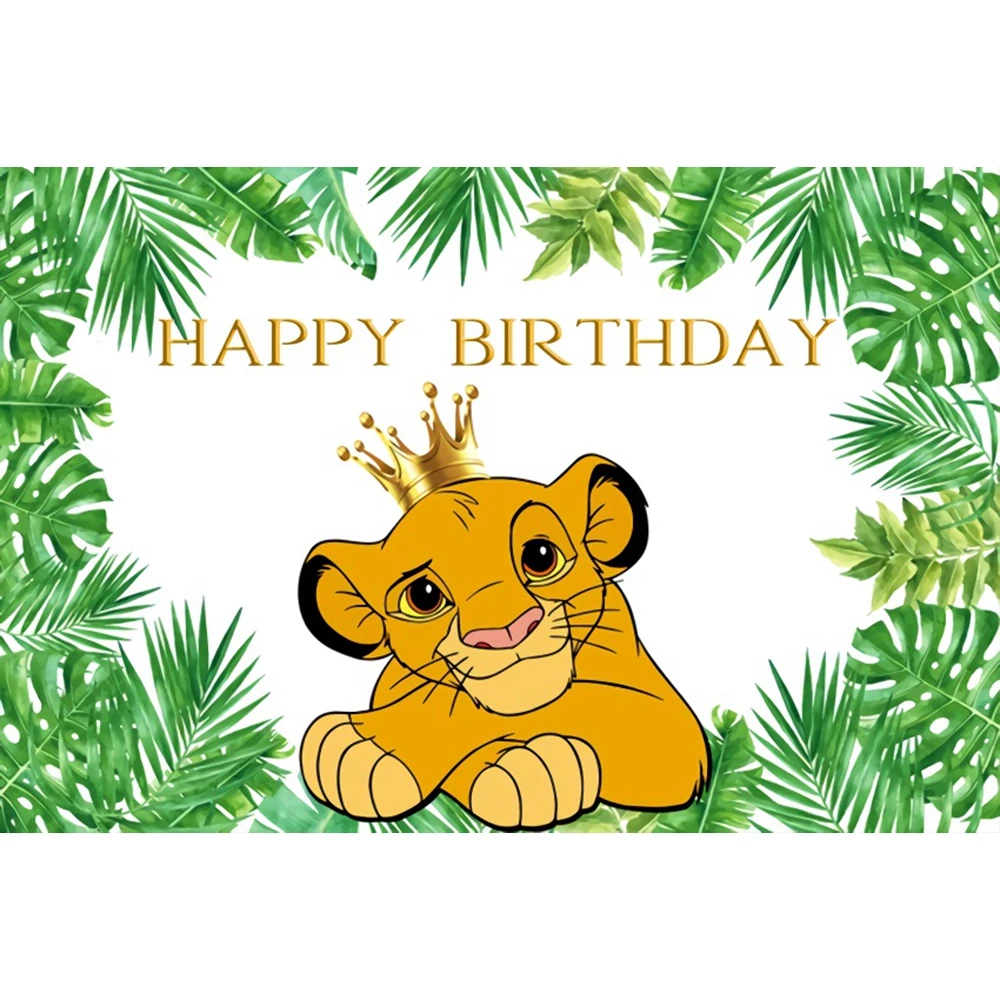 Custom Name Lion King Baby 1st Birthday Backdrop Photography Jungle Animal Newborn Portrait Photographic Background Photo Studio