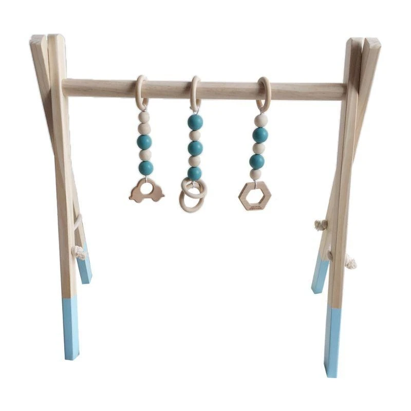 

J15U Cartoon Baby Wooden Gym Fitness Frame Rack Hanging Pendant Toddler Infant Rattle Infant Room Decorations