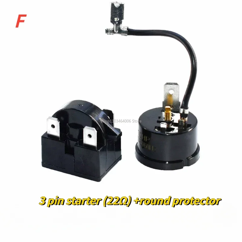 Refrigerator compressor 3-pin starter with overheat protector QP2-15