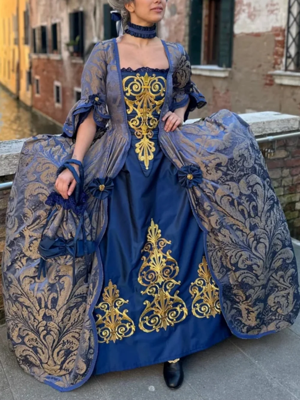 

18th Century Rococo Baroque Walking Dress Victorian Georgian Marie Antoinette French Ball Gown Halloween Robe a la Francaise