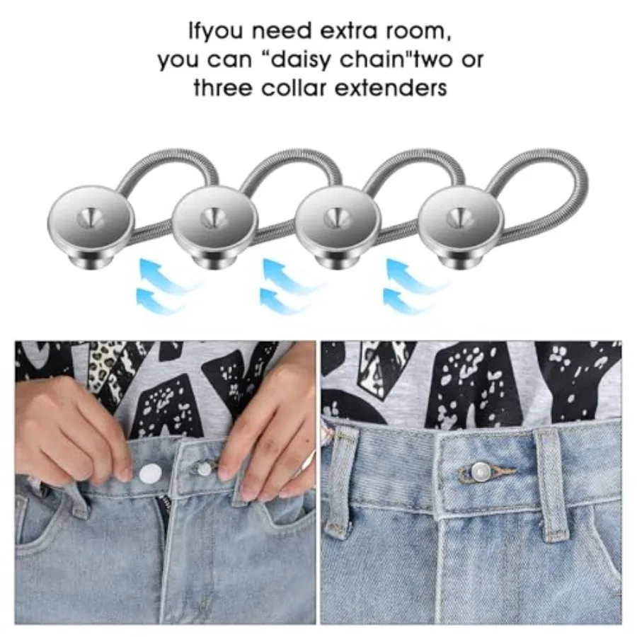 18pcs Collar Extenders for Men Dress Suits: Comfy Premium Invisible Neck Extender with Soft Elastic and Adjustable Metal Buckle
