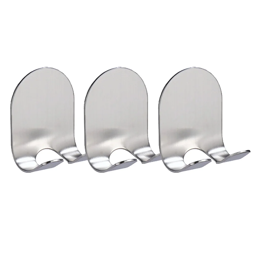 

3Pcs Razor Hook Heavy Duty 304 Stainless Steel Punch Free Mounting Wall Hanger for Shaver Sponge Loofah Data Cables