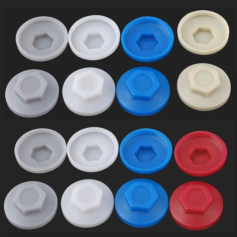 50/200pcs Bolt Screw Plastic Waterproof Cap, Protective Cap, Suitable for M4.8 M5.2 M5.5 Outer Hex Head Self-Drilling Screws