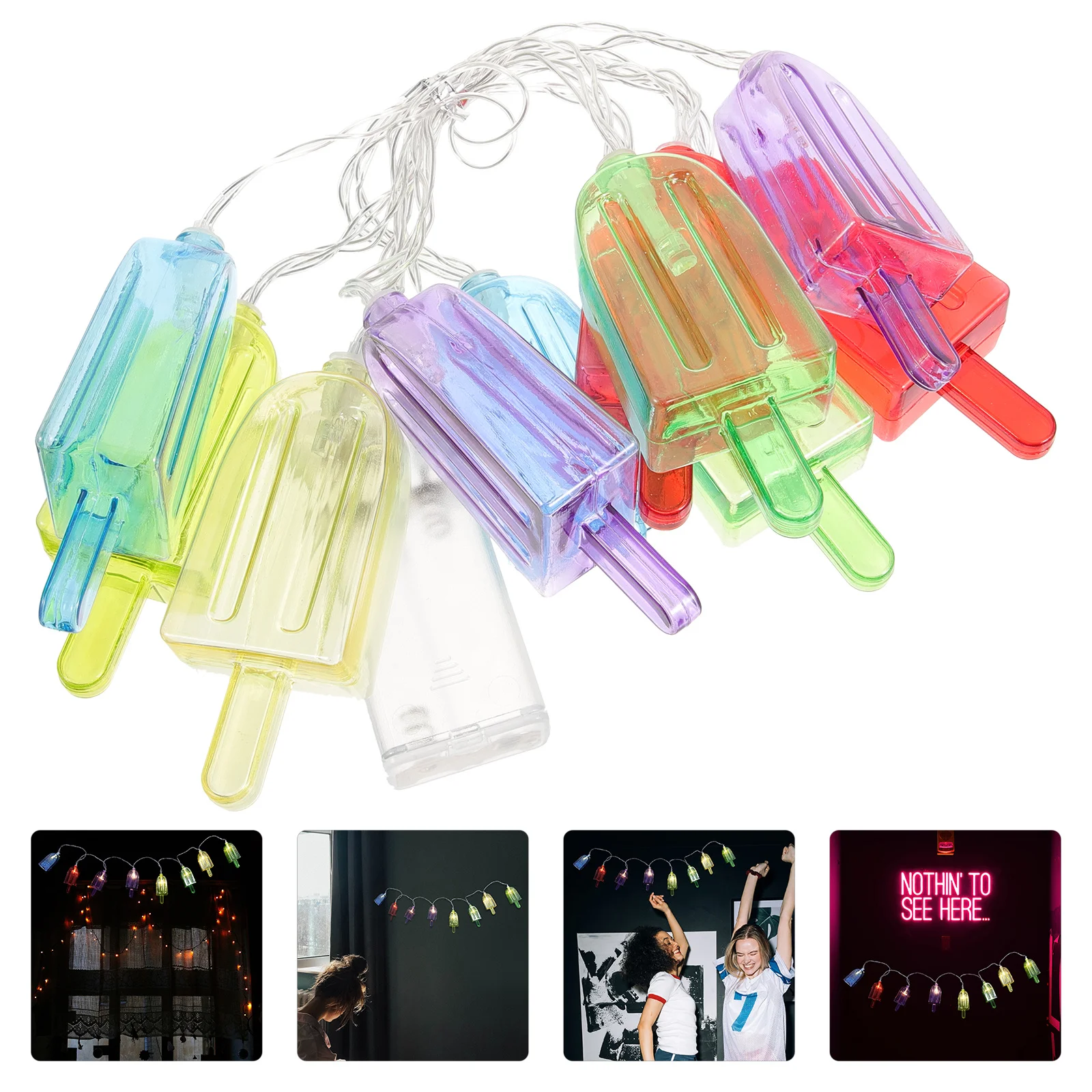 

1.5m 10LED Ice Cream String Light Decorative LED Fairy Lights Powered Glow Lamp for Room Bedroom Photo Backdrop