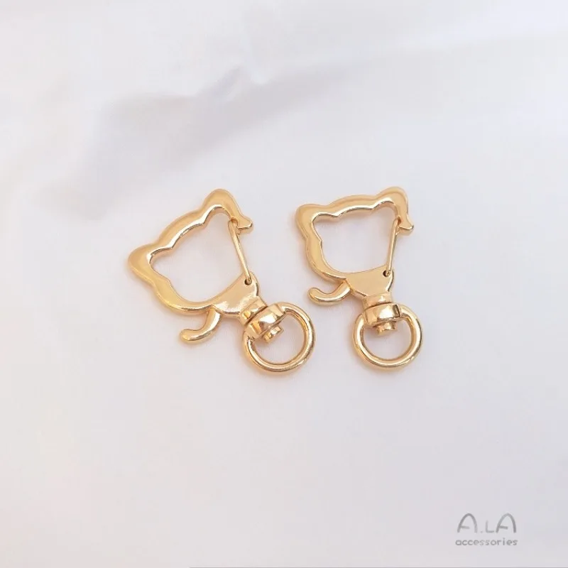 14K Gold Bag Cat Five-pointed Star Keychain Heart-shaped Spring Lobster Buckle Bag Buckle DIY Handmade Jewelry Accessories