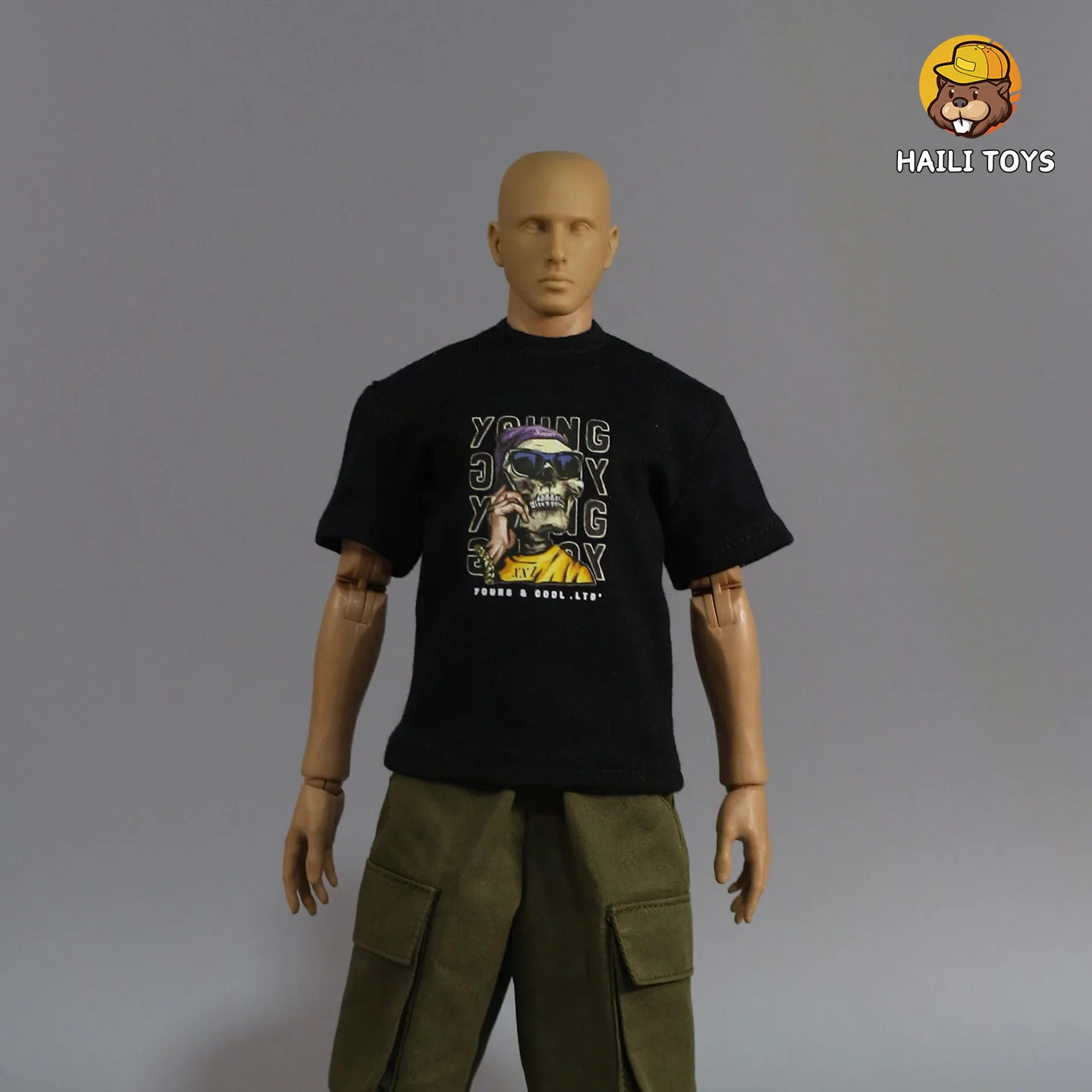 DMTOYS 1/6 Male Soldier Fashion Printed Short Sleeved T-shirt Casual Loose Tops for 12in Action Figure Body BJD Model Toys DIY view 6
