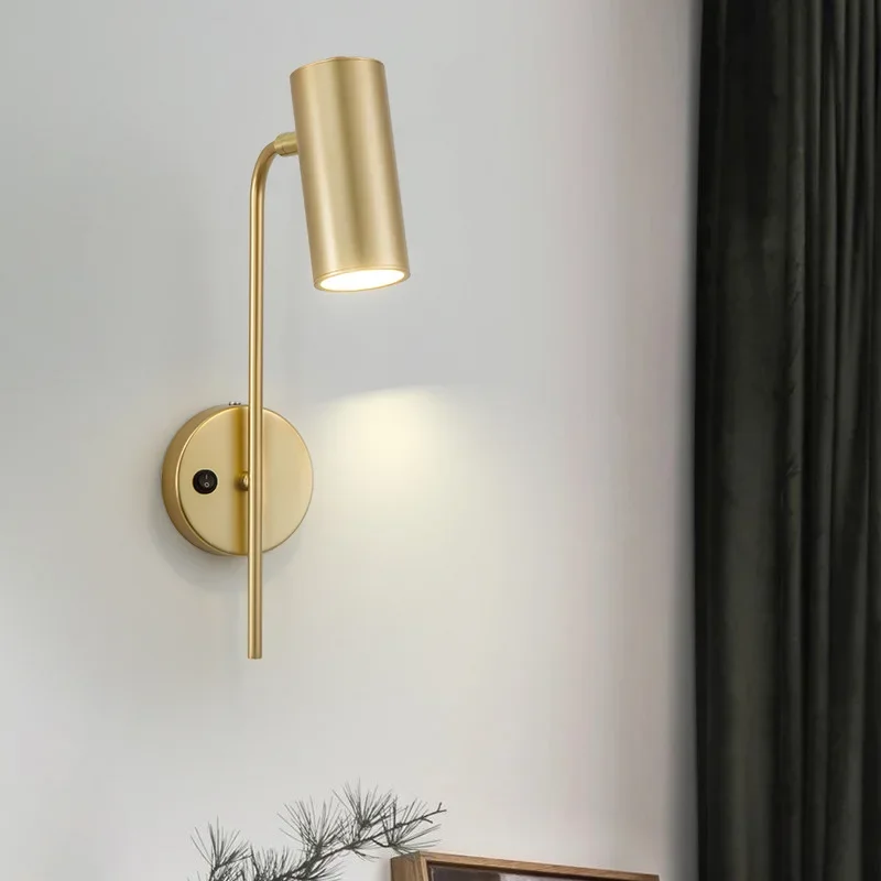 

Modern Rotatable Wall Light Living Room Background LED Wall Bedroom Bedside Light Aisle Long Pole Switch Lamp