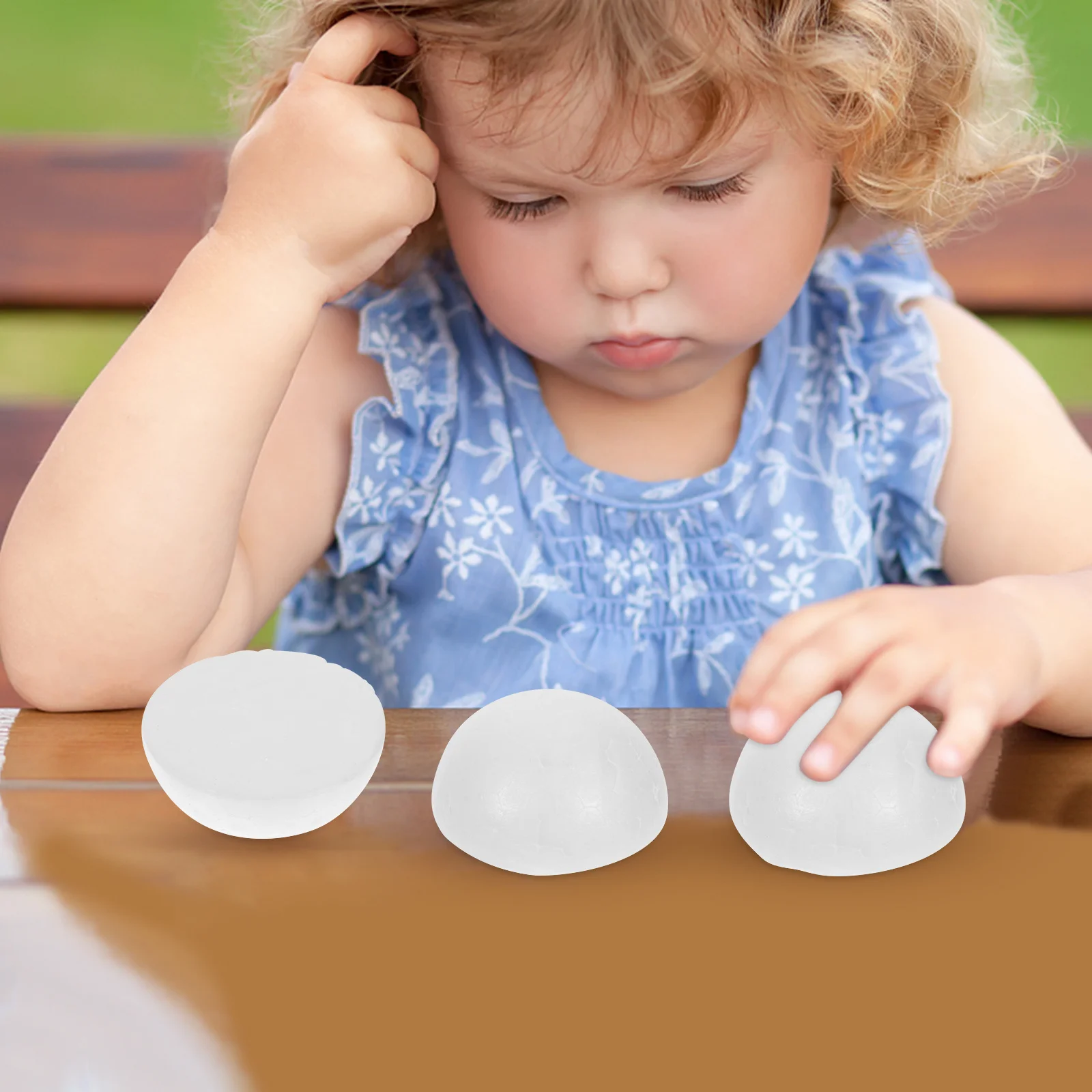 

100Pcs Half Semicircle White Balls Craft Christmas DIY Flower Arrangement Children Activity Decoration Supplies