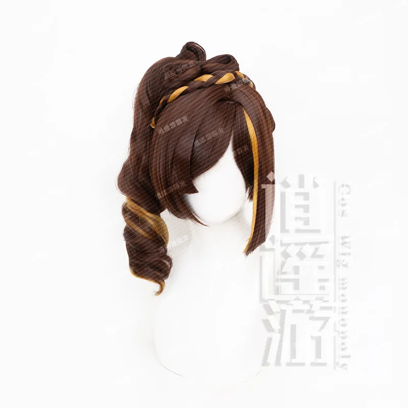 Genshin Impact Chiori Cosplay Wig Simulation Scalp Top Tiger Clip Ponytail Separate Braid Halloween Gift