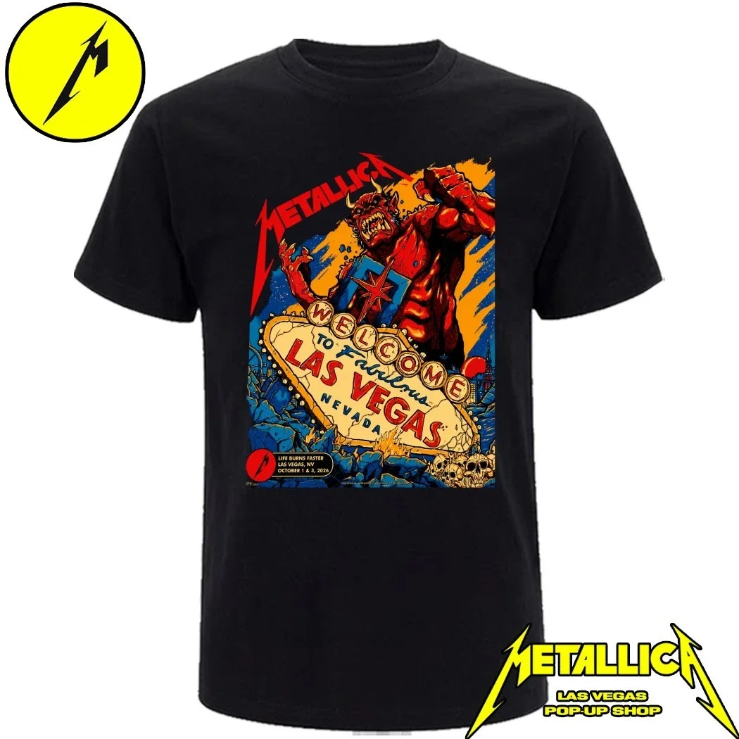 Official Metallica M72 World Tour Las Vegas NV Pop Up Store October 1 & 3 2026 Life Burns Faster Red Beast Apparel T-Shirt Ins view 5