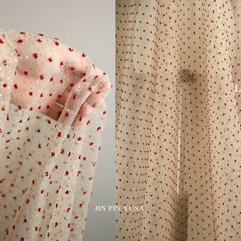 Bubble Flocking Dots Organza Tulle, Fio Transparente, Vestuário Infantil, Vestido de Noiva, Decoração De Moda Tecido